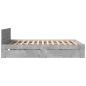 Preview: Bettgestell mit Kopfteil Betongrau 150x200 cm Holzwerkstoff