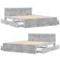 Preview: Bettgestell mit Kopfteil Betongrau 150x200 cm Holzwerkstoff