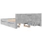 Preview: Bettgestell mit Kopfteil Betongrau 160x200 cm Holzwerkstoff