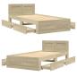 Preview: Bettgestell mit Kopfteil Sonoma-Eiche 75x190 cm Holzwerkstoff