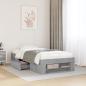 Preview: ARDEBO.de - Bettgestell Grau Sonoma 75x190 cm Holzwerkstoff