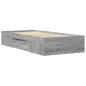 Preview: Bettgestell Grau Sonoma 75x190 cm Holzwerkstoff