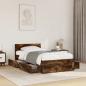 Preview: ARDEBO.de - Bettgestell mit Kopfteil Räuchereiche 75x190 cm Holzwerkstoff