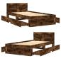 Preview: Bettgestell mit Kopfteil Räuchereiche 90x200 cm Holzwerkstoff