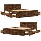 Preview: Bettgestell mit Kopfteil Räuchereiche 120x190 cm Holzwerkstoff