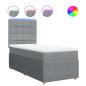 Preview: Boxspringbett mit Matratze Hellgrau 80x200 cm Stoff