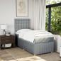 Preview: Boxspringbett mit Matratze Hellgrau 80x200 cm Stoff