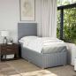 Preview: Boxspringbett mit Matratze Hellgrau 90x200 cm Stoff