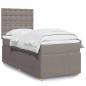 Preview: ARDEBO.de - Boxspringbett mit Matratze Taupe 100x200 cm Stoff