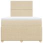 Preview: Boxspringbett mit Matratze Creme 120x190 cm Stoff