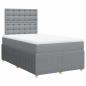 Preview: Boxspringbett mit Matratze Hellgrau 120x190 cm Stoff