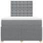 Preview: Boxspringbett mit Matratze Hellgrau 120x190 cm Stoff