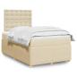 Preview: ARDEBO.de - Boxspringbett mit Matratze Creme 120x190 cm Stoff