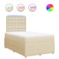Preview: Boxspringbett mit Matratze Creme 120x190 cm Stoff