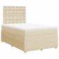 Preview: Boxspringbett mit Matratze Creme 120x190 cm Stoff