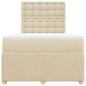 Preview: Boxspringbett mit Matratze Creme 120x190 cm Stoff
