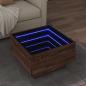 Preview: ARDEBO.de - LED-Couchtisch Braun Eichen-Optik 50x50x30 cm Holzwerkstoff