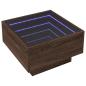 Preview: LED-Couchtisch Braun Eichen-Optik 50x50x30 cm Holzwerkstoff