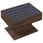 Preview: LED-Couchtisch Braun Eichen-Optik 70x50x45 cm Holzwerkstoff