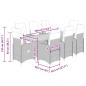 Preview: 9-tlg. Garten-Bistro-Set mit Kissen Grau Poly Rattan