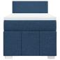 Preview: Boxspringbett mit Matratze Blau 90x190 cm Stoff