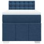 Preview: Boxspringbett mit Matratze Blau 90x190 cm Stoff