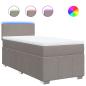 Preview: ARDEBO.de - Boxspringbett mit Matratze Taupe 90x200 cm Stoff