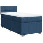 Preview: Boxspringbett mit Matratze Blau 90x200 cm Stoff