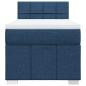 Preview: Boxspringbett mit Matratze Blau 90x200 cm Stoff