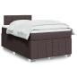 Preview: ARDEBO.de - Boxspringbett mit Matratze Dunkelbraun 120x200 cm Stoff