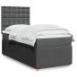 Preview: ARDEBO.de - Boxspringbett mit Matratze Dunkelgrau 90x200 cm Stoff