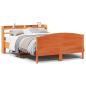 Preview: Massivholzbett ohne Matratze Wachsbraun 150x200 cm Kiefernholz