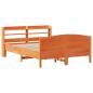 Preview: Massivholzbett ohne Matratze Wachsbraun 150x200 cm Kiefernholz