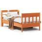 Preview: Massivholzbett ohne Matratze Wachsbraun 100x200 Kiefernholz