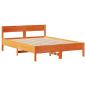 Preview: Massivholzbett ohne Matratze Wachsbraun 140x190 cm Kiefernholz