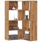 Preview: ARDEBO.de - Eck-Bücherregal 4 Etagen Artisan-Eiche 85x85x140 Holzwerkstoff