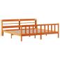 Preview: Bettgestell mit Kopfteil ohne Matratze Wachsbraun 200x200 cm