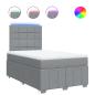 Preview: Boxspringbett mit Matratze Hellgrau 120x190 cm Stoff