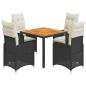 Preview: 5-tlg. Garten-Bistro-Set mit Kissen Schwarz Poly Rattan