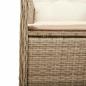 Preview: 5-tlg. Garten-Bistro-Set mit Kissen Beige Poly Rattan