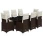 Preview: 9-tlg. Garten-Bistro-Set mit Kissen Braun Poly Rattan