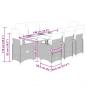 Preview: 7-tlg. Garten-Bistro-Set mit Kissen Grau Poly Rattan