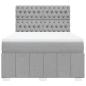 Preview: Boxspringbett mit Matratze Hellgrau 140x190 cm Stoff