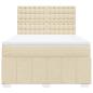 Preview: Boxspringbett mit Matratze Creme 160x200 cm Stoff