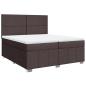 Preview: Boxspringbett mit Matratze Dunkelbraun 200x200 cm Stoff