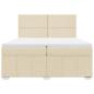 Preview: Boxspringbett mit Matratze Creme 200x200 cm Stoff