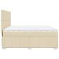 Preview: Boxspringbett mit Matratze Creme 200x200 cm Stoff