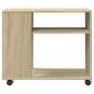 Preview: Beistelltisch mit Rollen Sonoma Eiche 70x35x60 cm Holzwerkstoff