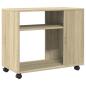 Preview: Beistelltisch mit Rollen Sonoma Eiche 70x35x60 cm Holzwerkstoff