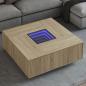 Preview: ARDEBO.de - Couchtisch mit Infinity-LED Sonoma-Eiche 100x100x40 cm